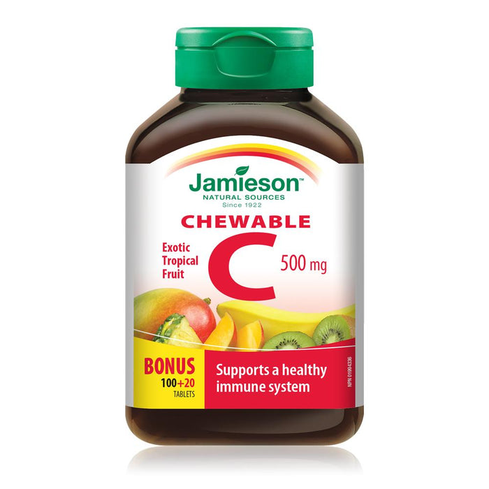 Jamieson Vitamine C à croquer 500 mg - Fruits tropicaux
