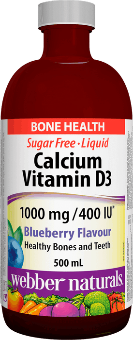 Webber Naturals Calcium Plus Vitamin D Liquid - Blueberry
