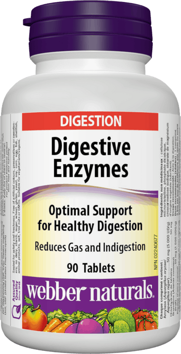 Enzymes digestives Webber Naturals pour protéines et glucides