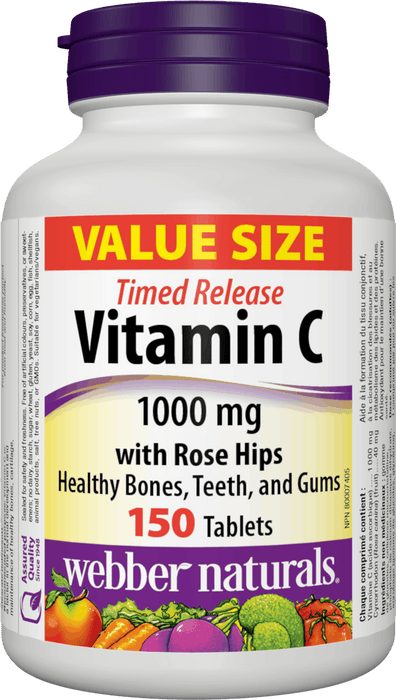 Webber Naturals Vitamine C 1000 mg à libération prolongée