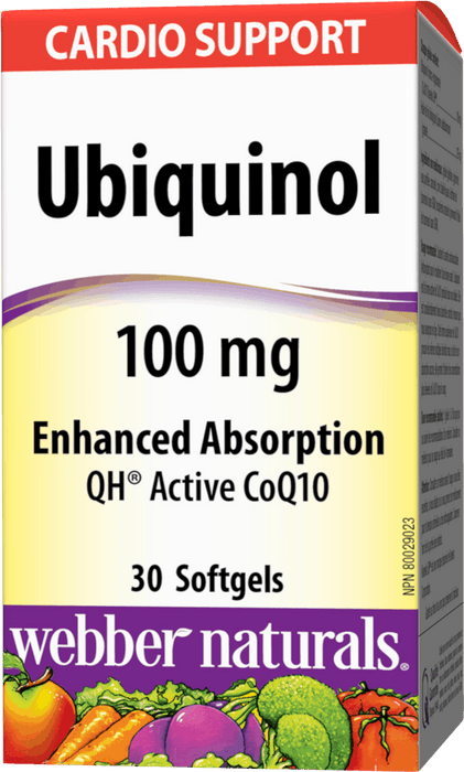 Webber Naturals Ubiquinol 100 mg Absorption améliorée QH Active CoQ10