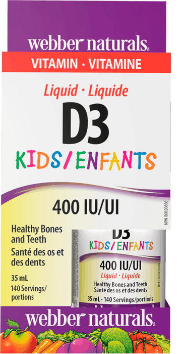 Webber Naturals Vitamine D3 Enfants Liquide 400 UI