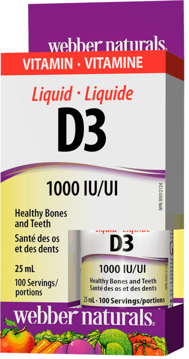 Webber Naturals Vitamine D3 liquide 1000 UI