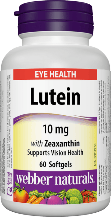 Webber Naturals Lutéine 10 mg avec zéaxanthine