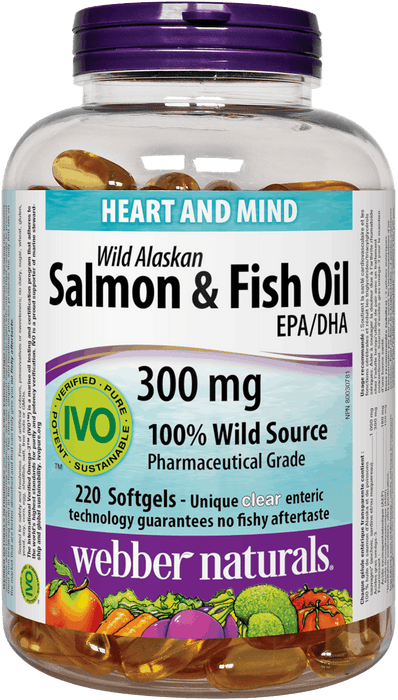 Webber Naturals Saumon sauvage d'Alaska et huile de poisson EPA/DHA 300 mg