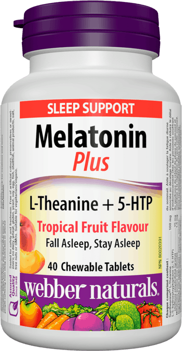 Webber Naturals Mélatonine Plus avec L-théanine et 5-HTP