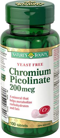 Nature's Bounty Picolinate de chrome 200 mcg