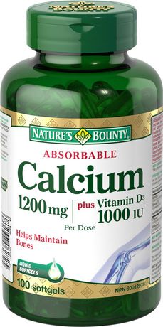 Calcium absorbable Nature's Bounty avec vitamine D3
