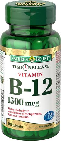 Nature's Bounty Vitamine B-12 à libération prolongée 1500 mcg