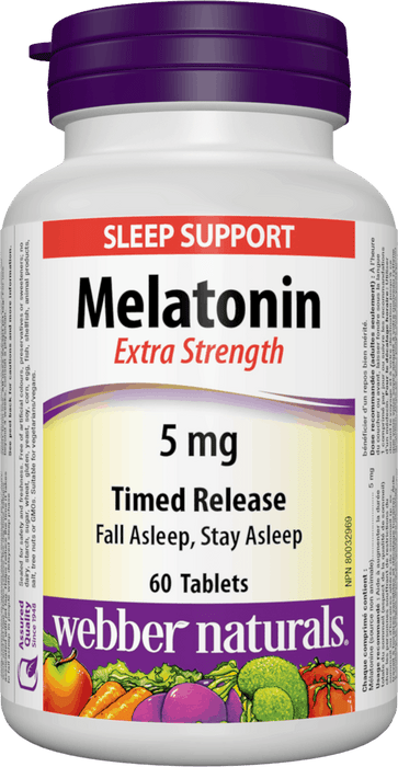 Webber Naturals Melatonin Extra Strength 5 mg Timed Release