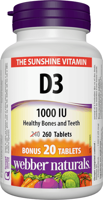 Webber Naturals Vitamine D3 1000 UI