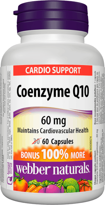 Webber Naturals Coenzyme Q10 60 mg - Pack bonus