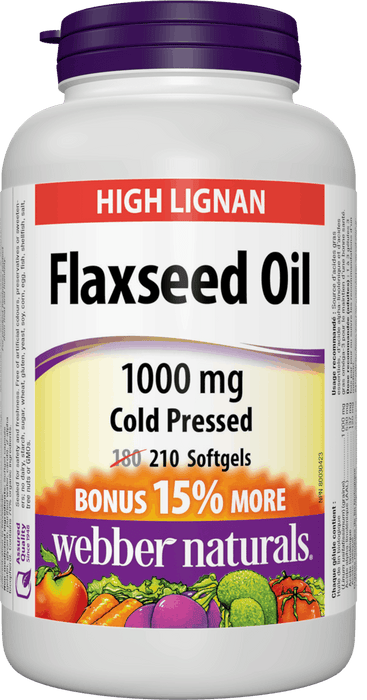 Webber Naturals Flaxseed Oil 1000 mg - Bonus pack