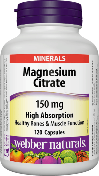 Webber Naturals Citrate de magnésium 150 mg