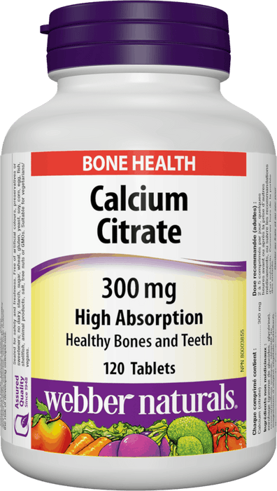 Webber Naturals Citrate de Calcium 300 mg