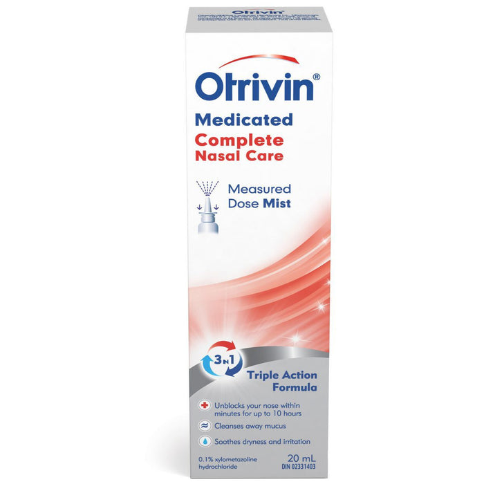 Formule triple action médicamenteuse complète pour soins nasaux Otrivin - Brume à dose mesurée