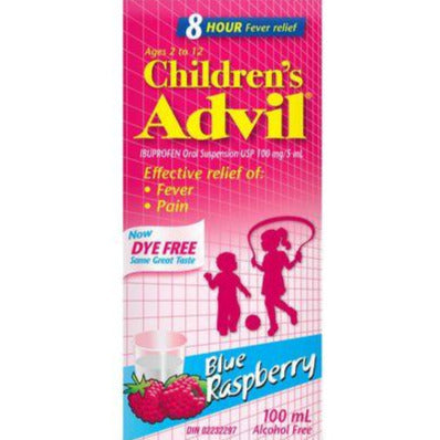 Suspension orale Advil pour enfants sans colorant - Framboise bleue