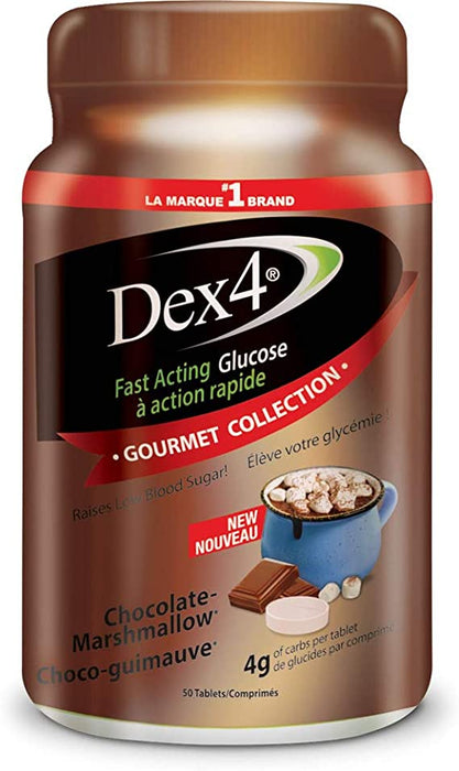 Dex4 Glucose à action rapide, guimauve au chocolat - 50 comprimés