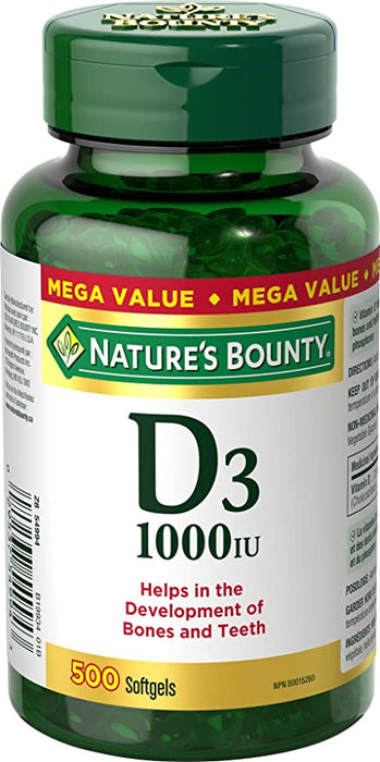 Nature's Bounty Vitamine D3 1000 UI Gélules