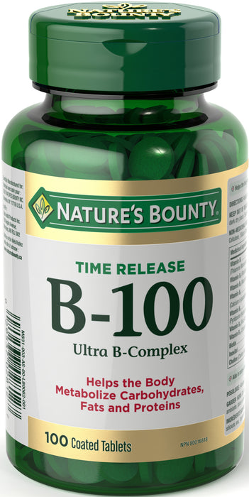 Nature's Bounty Vitamine B100 Ultra B-Complexe à libération prolongée