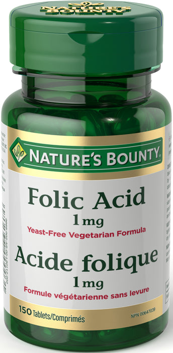Acide folique Nature's Bounty 1 mg