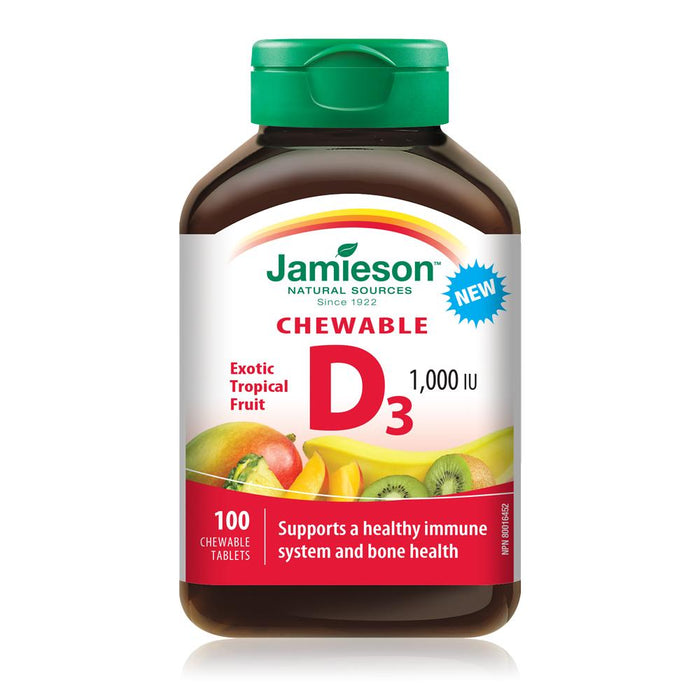 Vitamine D3 à croquer Jamieson 1 000 UI - Saveur tropicale