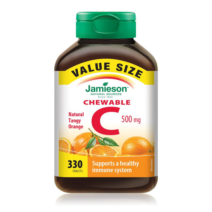 Jamieson Chewable Vitamin C 500 mg - Tangy Orange Value Pack