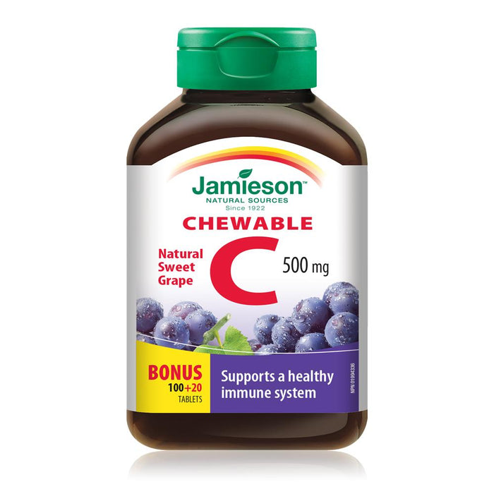 Jamieson Vitamine C à croquer 500 mg - Jus de raisin
