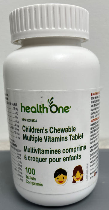 Health One - Comprimé multivitaminé à croquer - 100 comprimés