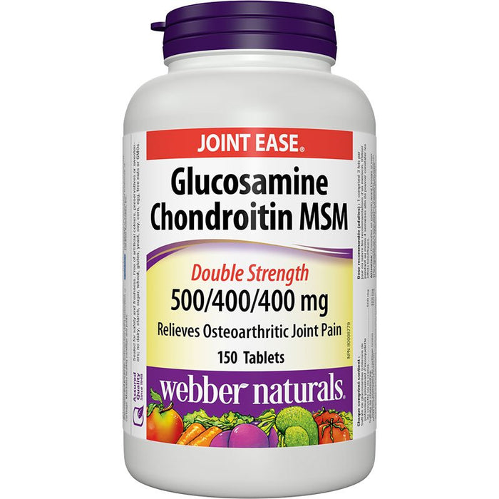 Webber Naturals Glucosamine, chondroïtine et MSM 500/400/400 mg