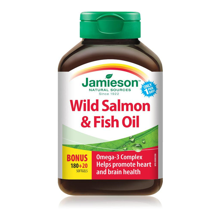 Jamieson Huiles de saumon sauvage et de poisson Complexe oméga-3 1000 mg