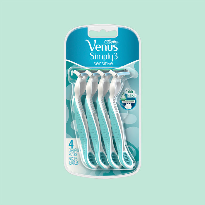 Gillette Venus Simply 3 Rasoirs Jetables - Peaux Sensibles