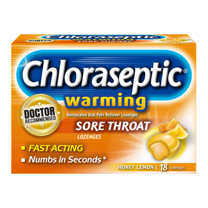Pastilles chloraseptiques pour maux de gorge - Réchauffant Miel Citron