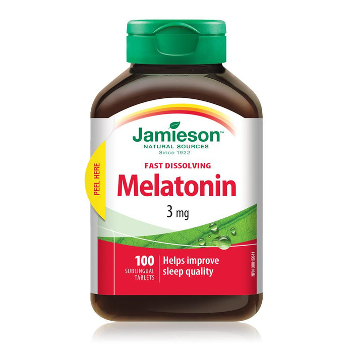 Jamieson Mélatonine Chocolat Menthe à dissolution rapide 5 mg