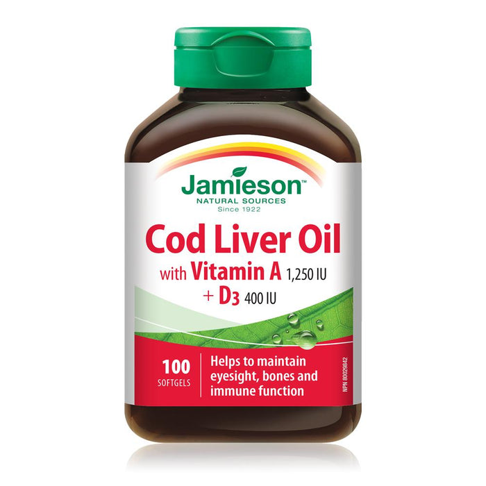 Jamieson Cod Liver Oil with Vitamin A 1250 IU & D 400 IU