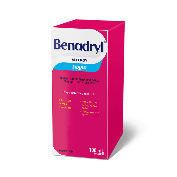 Élixir liquide contre les allergies Benadryl