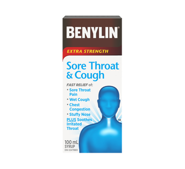 Benylin Sore Throat & Cough Syrup - Extra Strength
