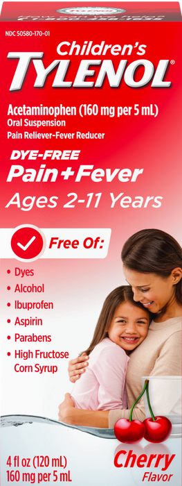 Tylenol Fever &amp; Pain pour enfants - Baies sans colorant (anglais uniquement)