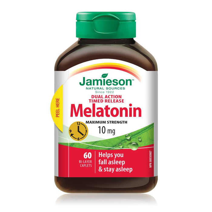 Jamieson Mélatonine Force Maximale Libération Temporisée Double Action Bi-Couche 10 mg
