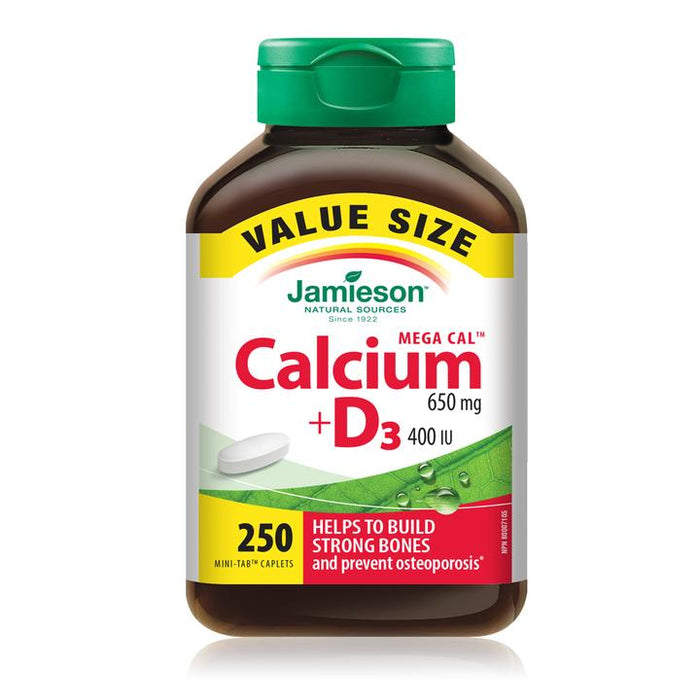 Jamieson Mega Cal Calcium 650 mg + D3 400 UI Pack économique