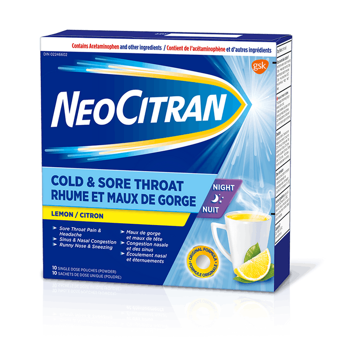 NeoCitran Regular Strength Cold & Sore Throat - Lemon