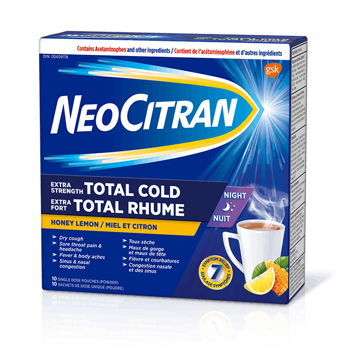 NeoCitran Extra Fort Total Cold Night - Miel Citron