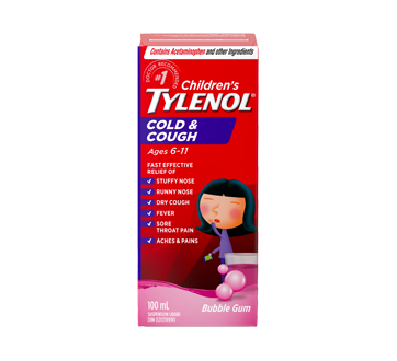 Tylenol Cold DM Enfants Bubble Gum Liquide