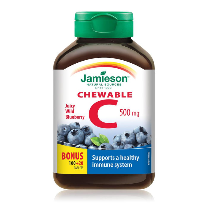 Jamieson Chewable Vitamin C 500 mg - Wild Blueberry