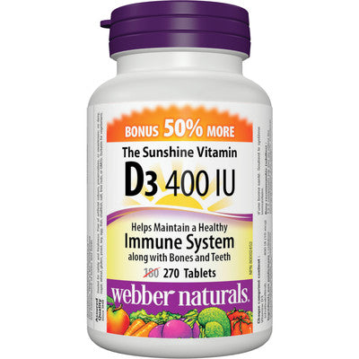 Webber Naturals Vitamine D3 400 UI