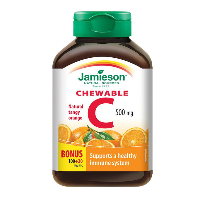 Jamieson Vitamine C à croquer 500 mg - Orange acidulée